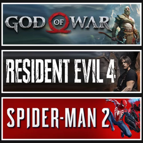 God Of War +Resident Evil 4 +SpiderMan 2